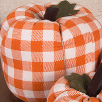 Cream Orange Check Pumpkin 3X4 Ornament ONRE0315 - The Fox Decor