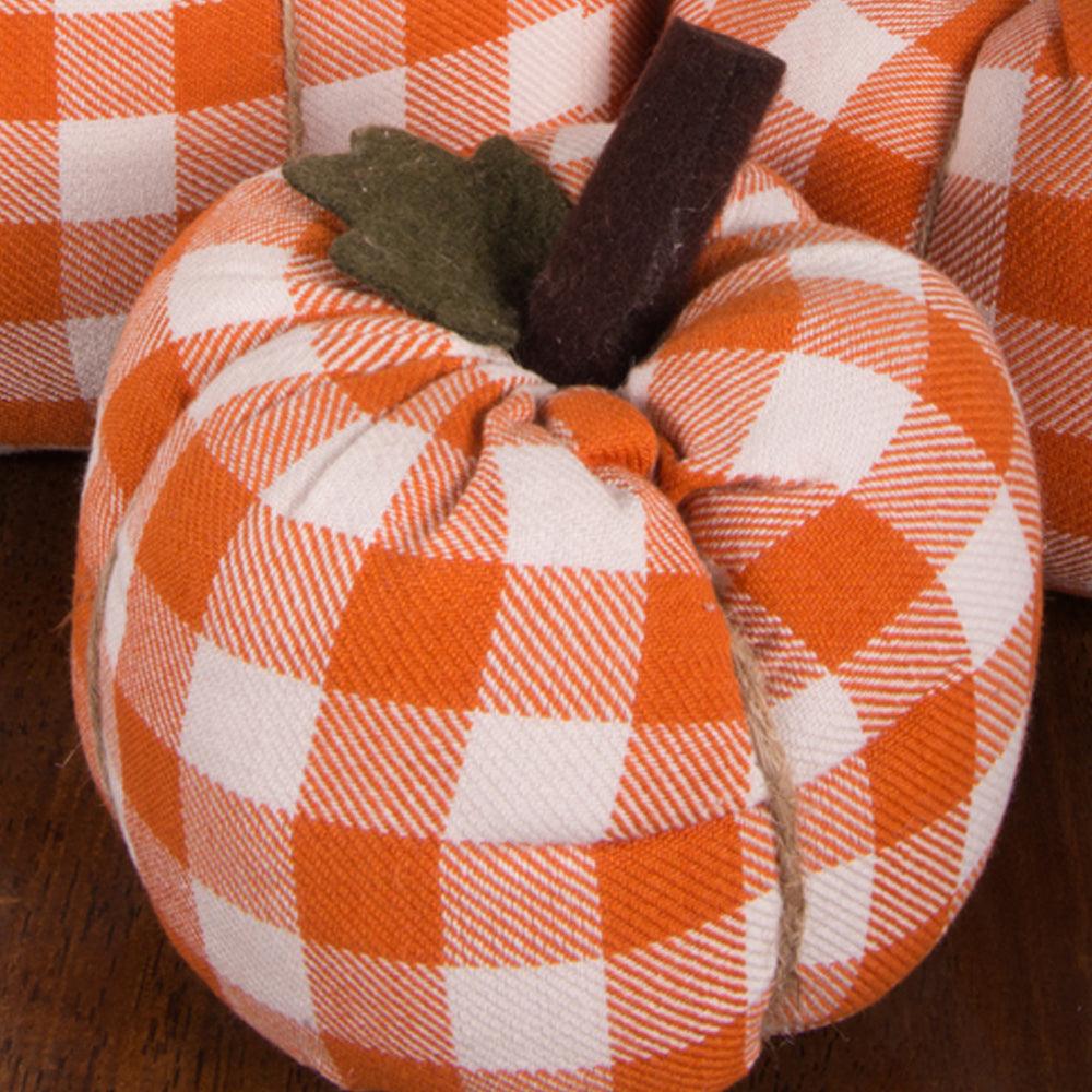 Cream Orange Check Pumpkin 3X4 Ornament ONRE0315 - The Fox Decor