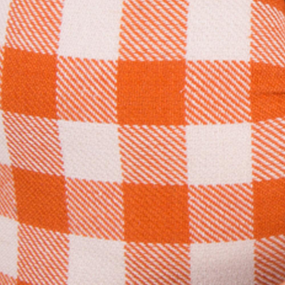 Cream Orange Check Pumpkin 3X4 Ornament ONRE0315 - The Fox Decor