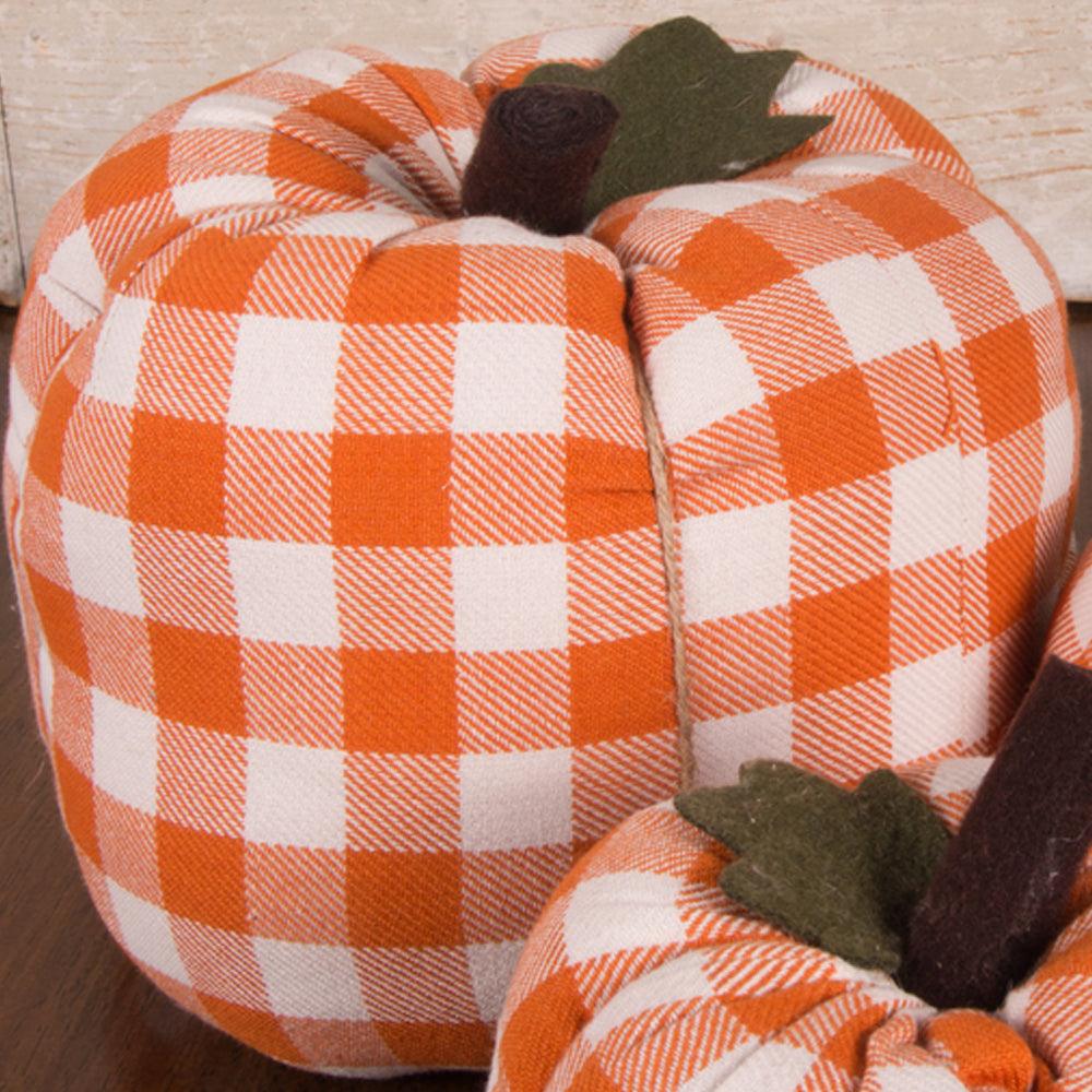 Cream Orange Check Pumpkin 3x4 Ornament ONRE0315 - The Fox Decor