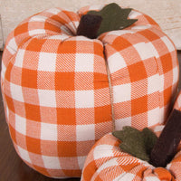 Cream Orange Check Pumpkin 3x4 Ornament ONRE0315 - The Fox Decor