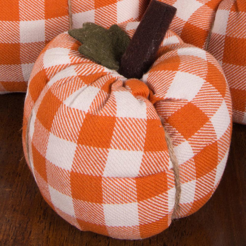Cream Orange Check Pumpkin 3x4 Ornament ONRE0315 - The Fox Decor