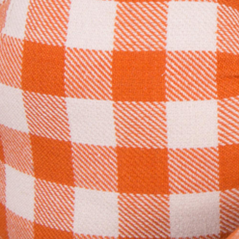 Cream Orange Check Pumpkin 3x4 Ornament ONRE0315 - The Fox Decor