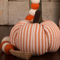 Thumbnail for Cream Orange Ticking Pumpkin 4X3 Ornament ONRE0318