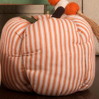 Cream Orange Ticking Pumpkin 6X4 Ornament ONRE0319 - The Fox Decor