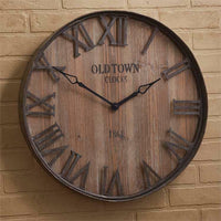 Thumbnail for Vintage Style Old Town Galvanized Wood Wall Clock Park Designs - The Fox Decor
