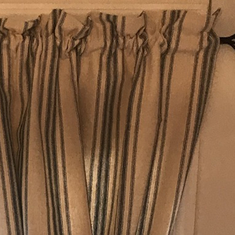 Grain Sack Stripe 72" X 63" (2 Pcs) (Pair Of Fabric Tiebacks Included) Cream Colonial Blue P6165014 - The Fox Decor
