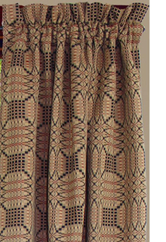 Trenton Jacquard Nutmeg Black Red Panels P6243025 - The Fox Decor