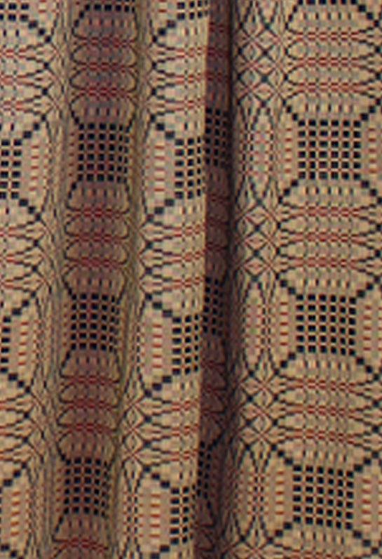 Trenton Jacquard Nutmeg Black Red Panels P6243025 - The Fox Decor