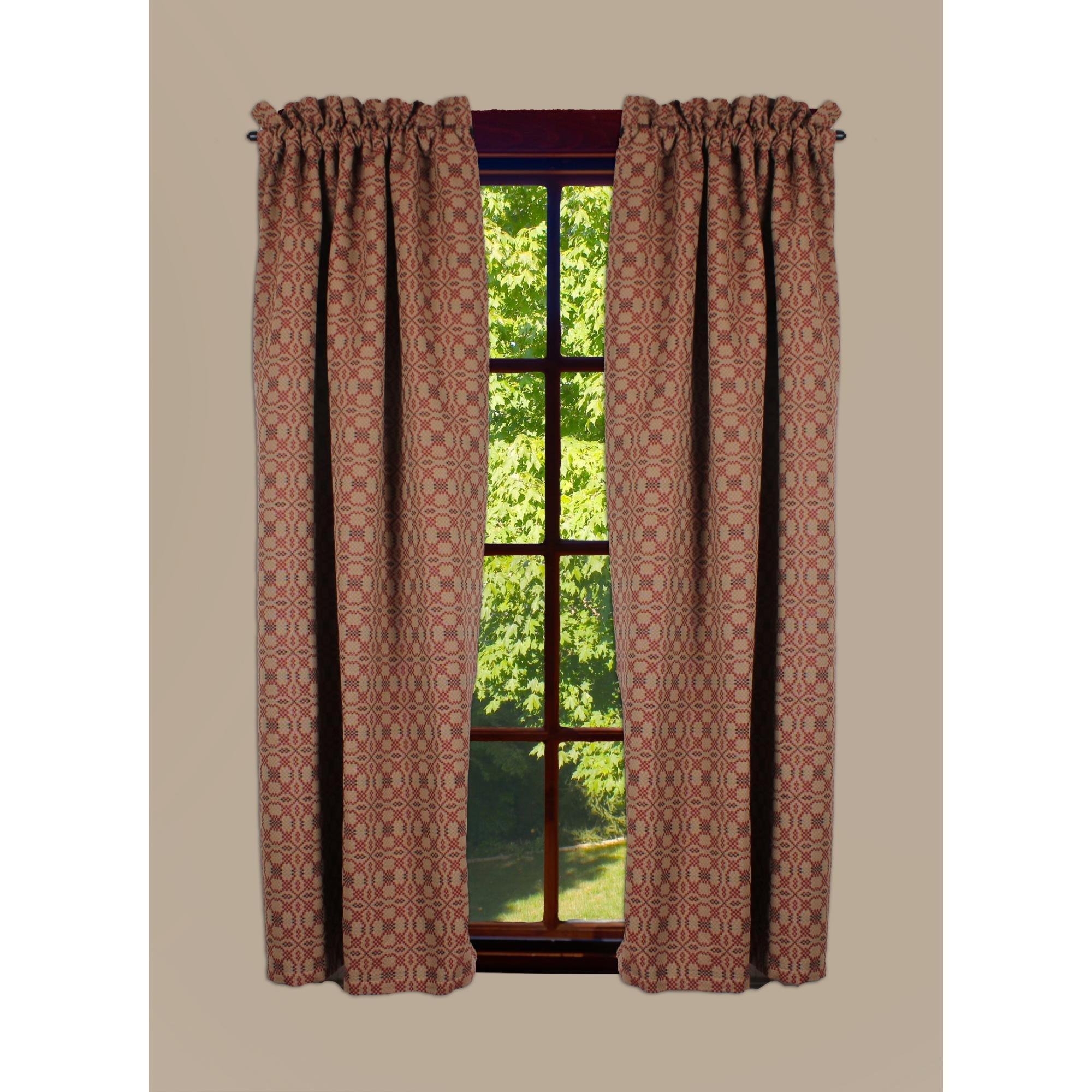 Kendall Jacquard Red 63 In Panels P6280017 - The Fox Decor