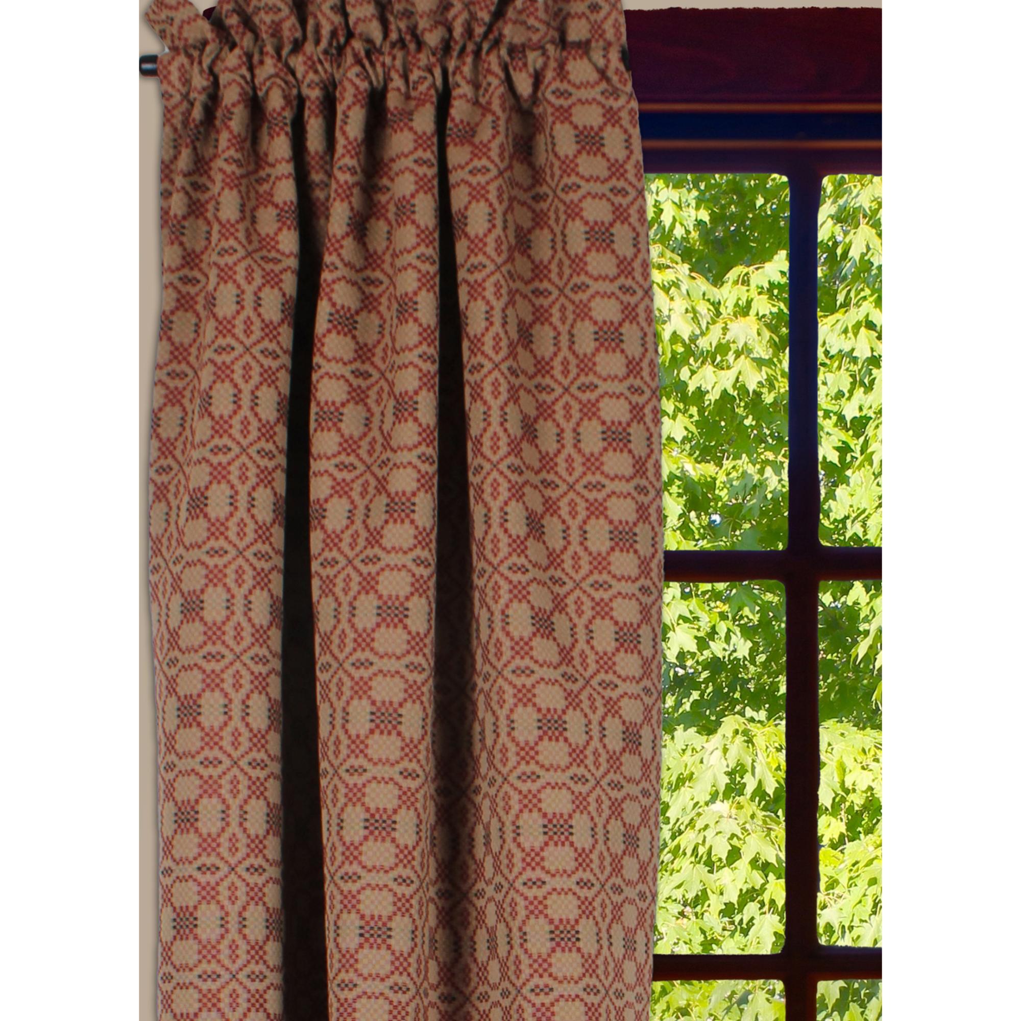 Kendall Jacquard Red 63 In Panels P6280017 - The Fox Decor