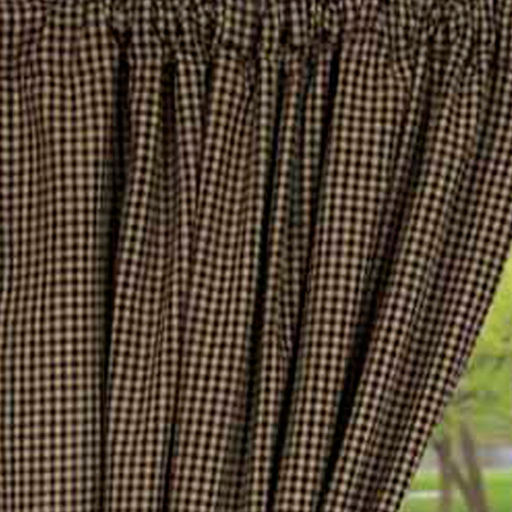 Black Oat Newbury Gingham 63" Panels Lined P6670011 - The Fox Decor