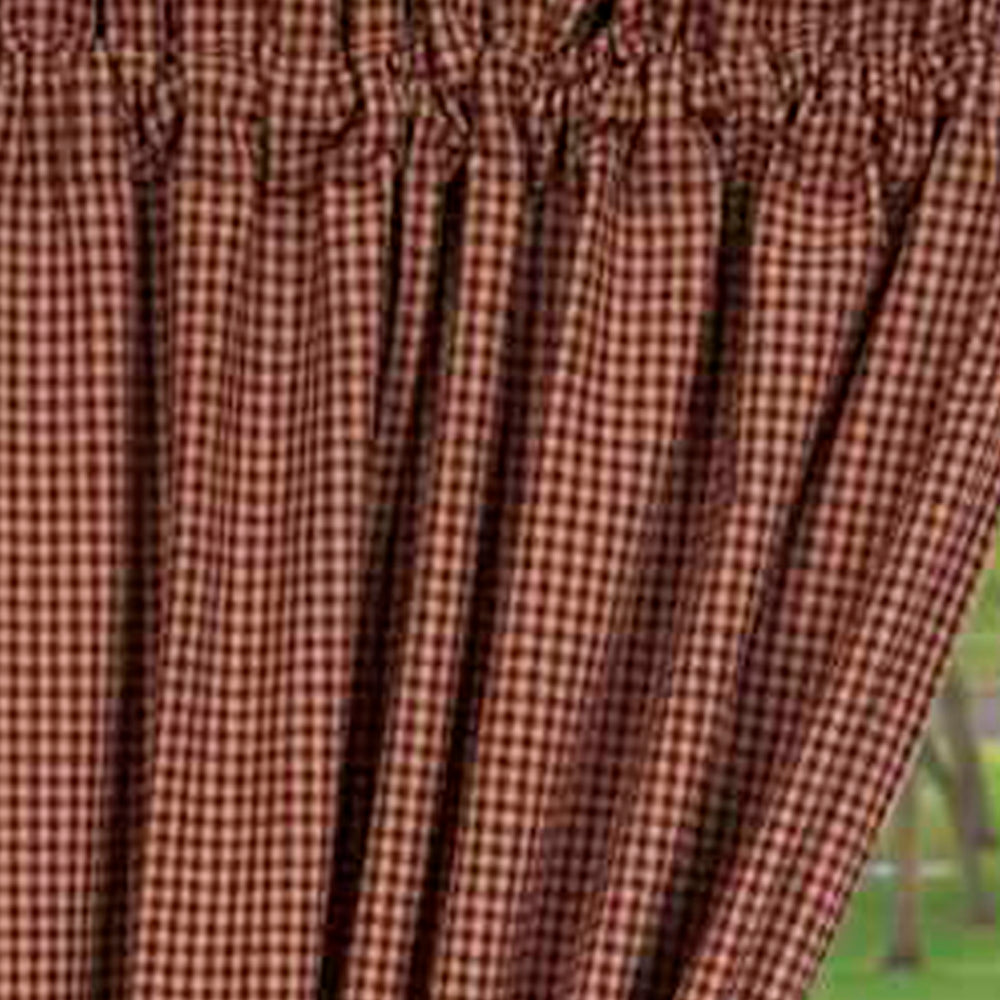 Barn Red Oat Newbury Gingham 63" Panels Lined P6670017 - The Fox Decor
