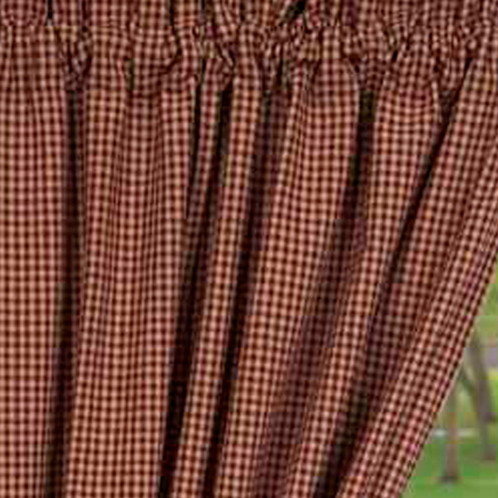 Barn Red Oat Newbury Gingham 63" Panels Lined - Interiors by Elizabeth
