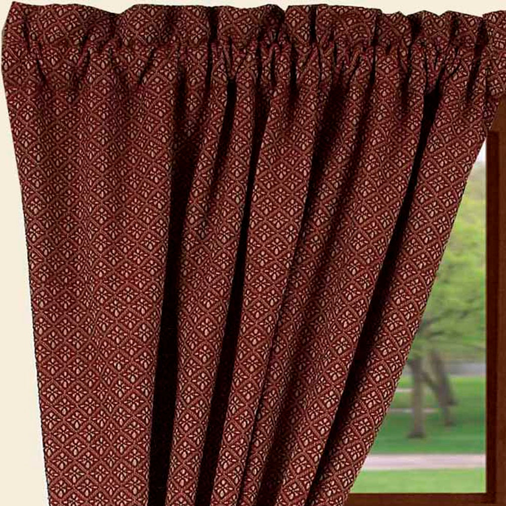 Barn Red Oat Philmont Jacquard 63" Panels Lined - Interiors by Elizabeth
