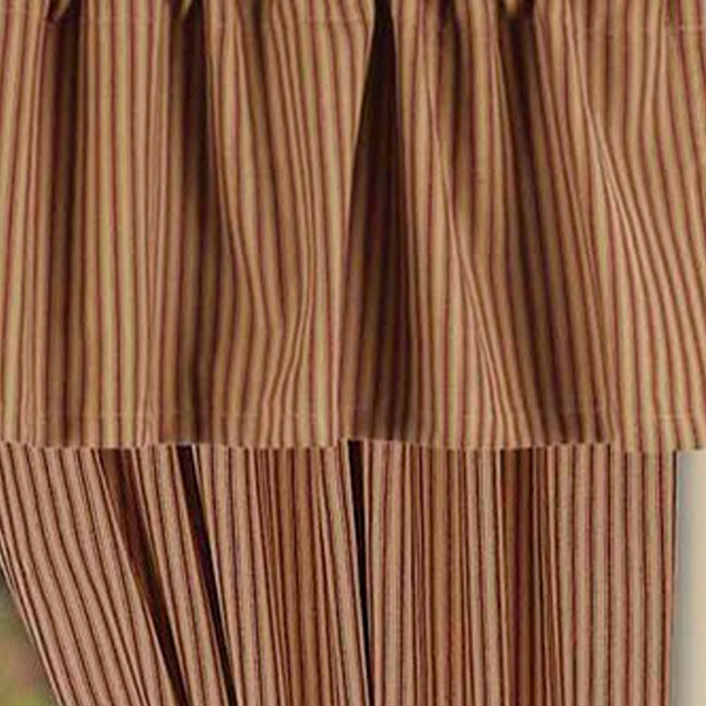 Barn Red Nutmeg York Ticking 63" Panels Lined P6880017 - The Fox Decor
