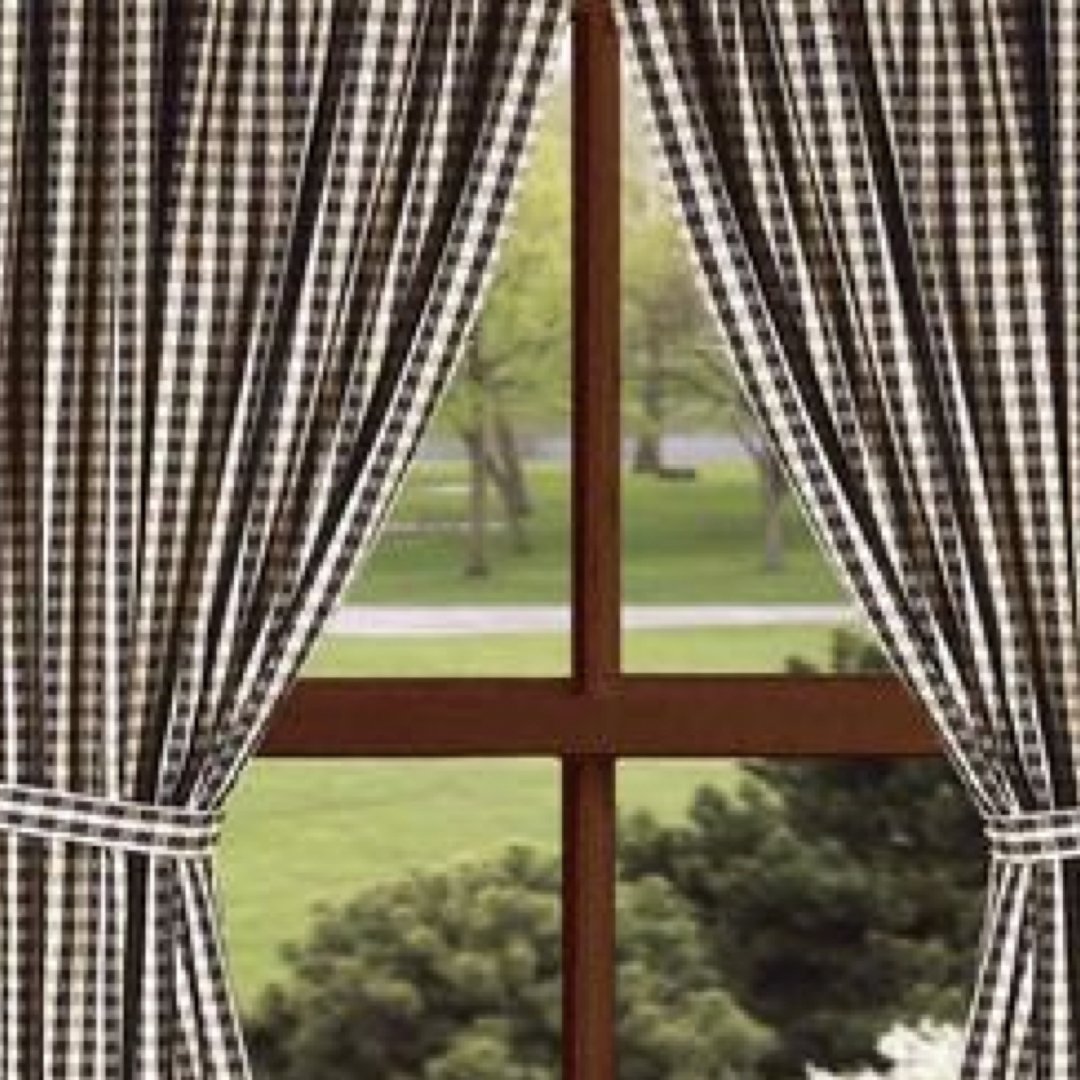 Black Nutmeg Heritage House Check Black Drapery 86" Panels Lined P8100011 - The Fox Decor
