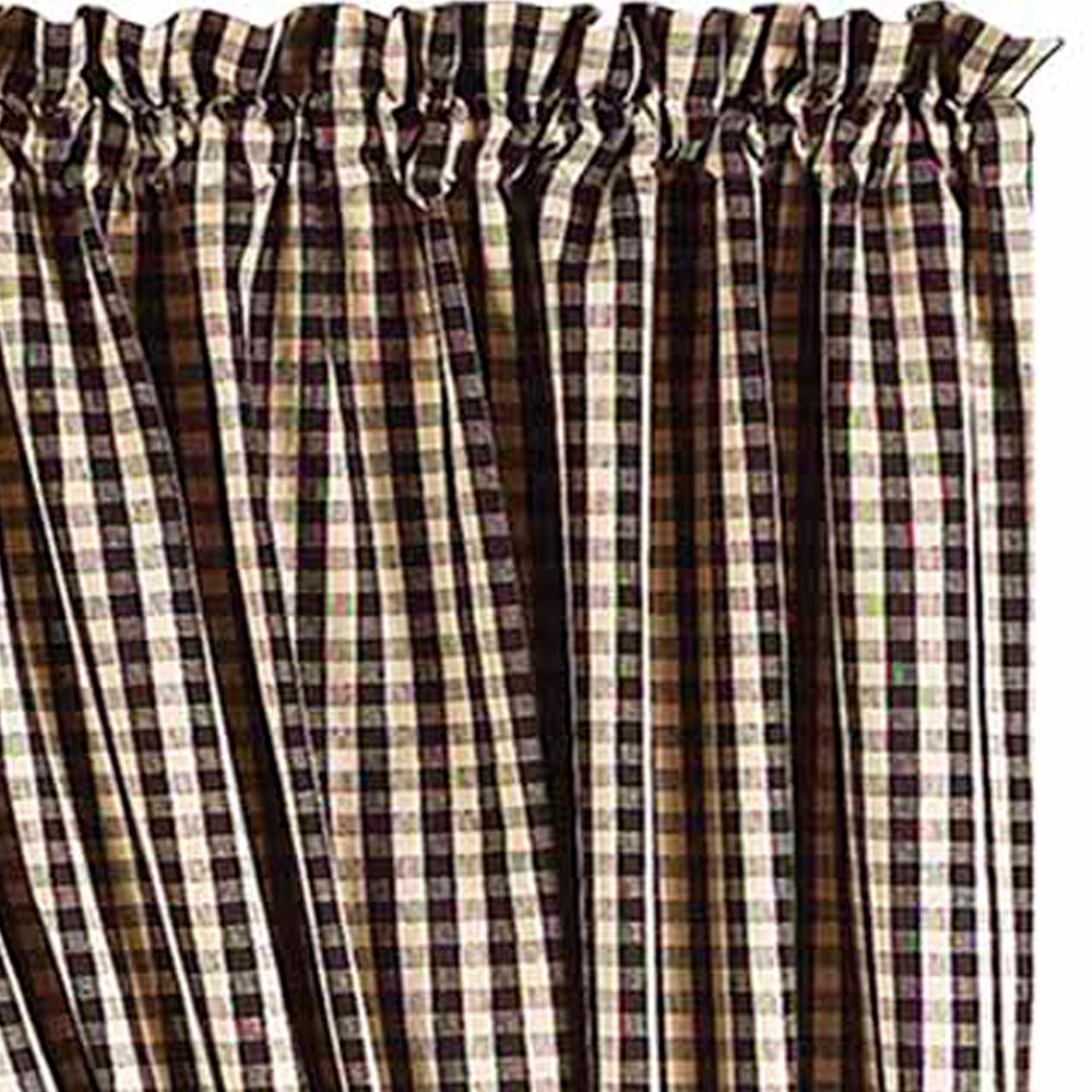 Black Nutmeg Heritage House Check Black Drapery 86" Panels Lined P8100011 - The Fox Decor