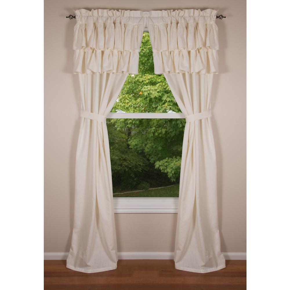 Meadowpark Drapery Panel 84 Unlined Double Ruffle Top P8111000 - The Fox Decor