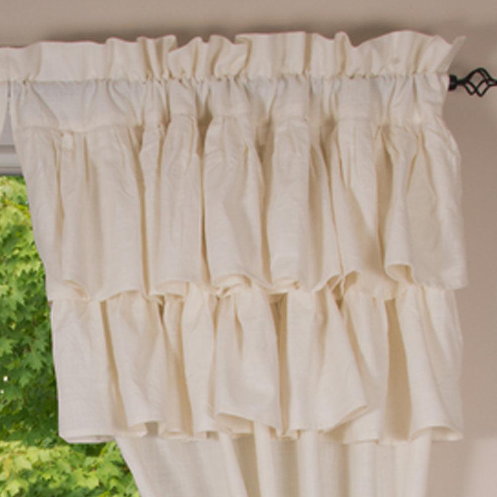 Meadowpark Drapery Panel 84 Unlined Double Ruffle Top P8111000 - The Fox Decor