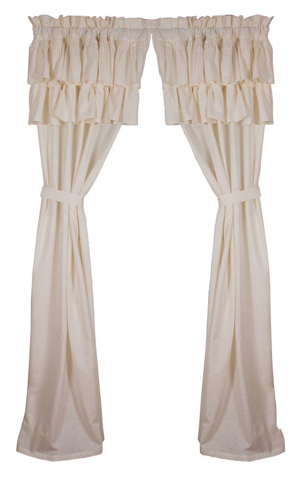 Meadowpark Drapery Panel 84 Unlined Double Ruffle Top P8111000 - The Fox Decor