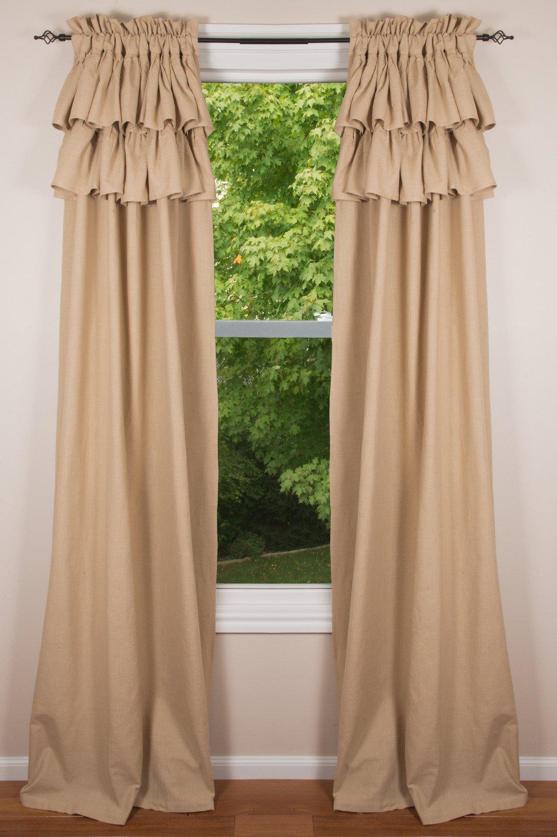Meadowpark Drapery Panel 84 Unlined Double Ruffle Top P8111012 - The Fox Decor
