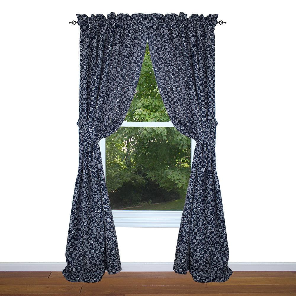 Lover's Knot - Indigo Drapery Panels P8130002 - The Fox Decor