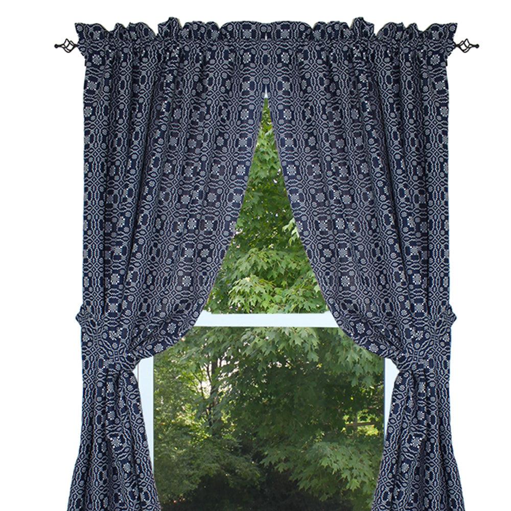 Lover's Knot - Indigo Drapery Panels P8130002 - The Fox Decor