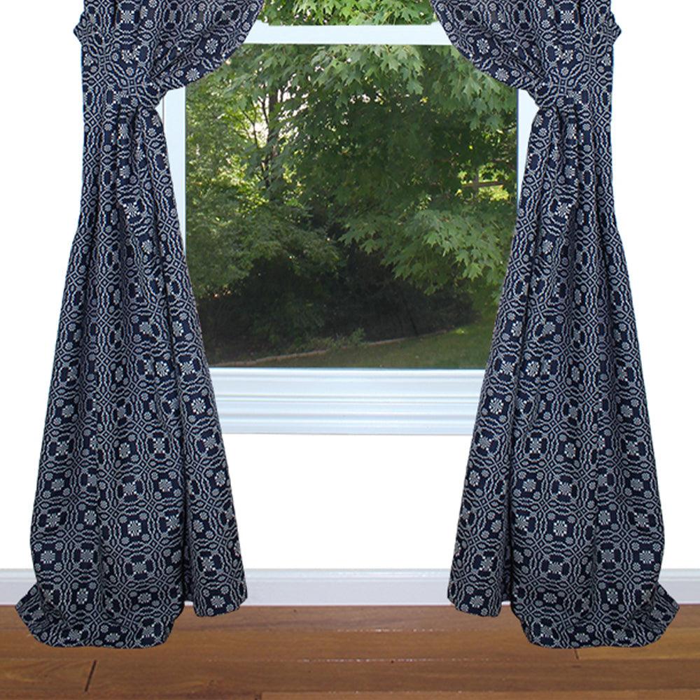 Lover's Knot - Indigo Drapery Panels P8130002 - The Fox Decor