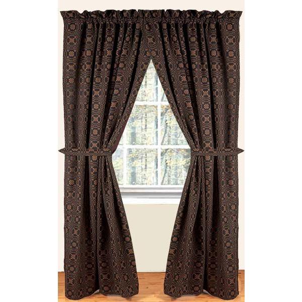 Black Mustard Loverã¦™??S Knot Jacquard Drapery 86" Panels Lined P8130011 - The Fox Decor