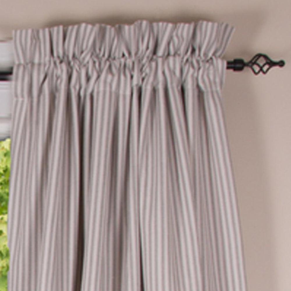 Grey Ticking Ruffle Drapery Panels P8179087 - The Fox Decor
