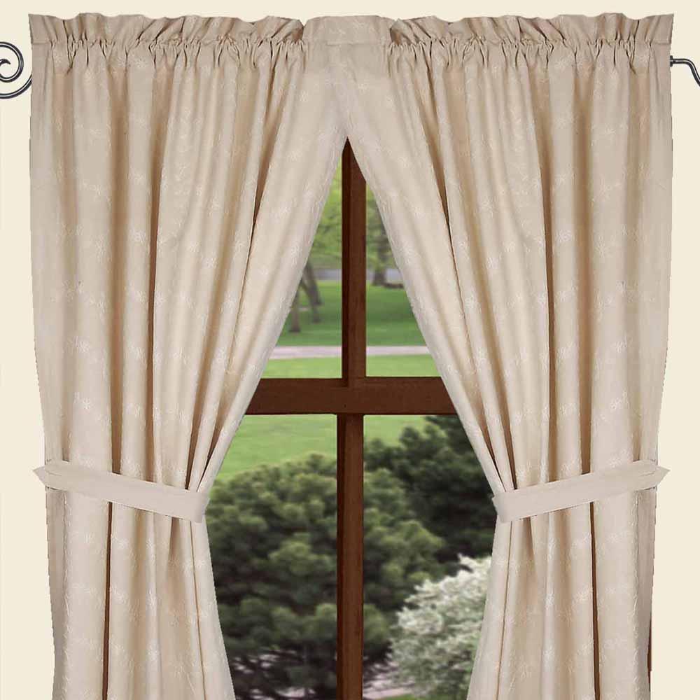 Cream Candlewicking Cream Drapery 86" Panels Lined P8430005 - The Fox Decor