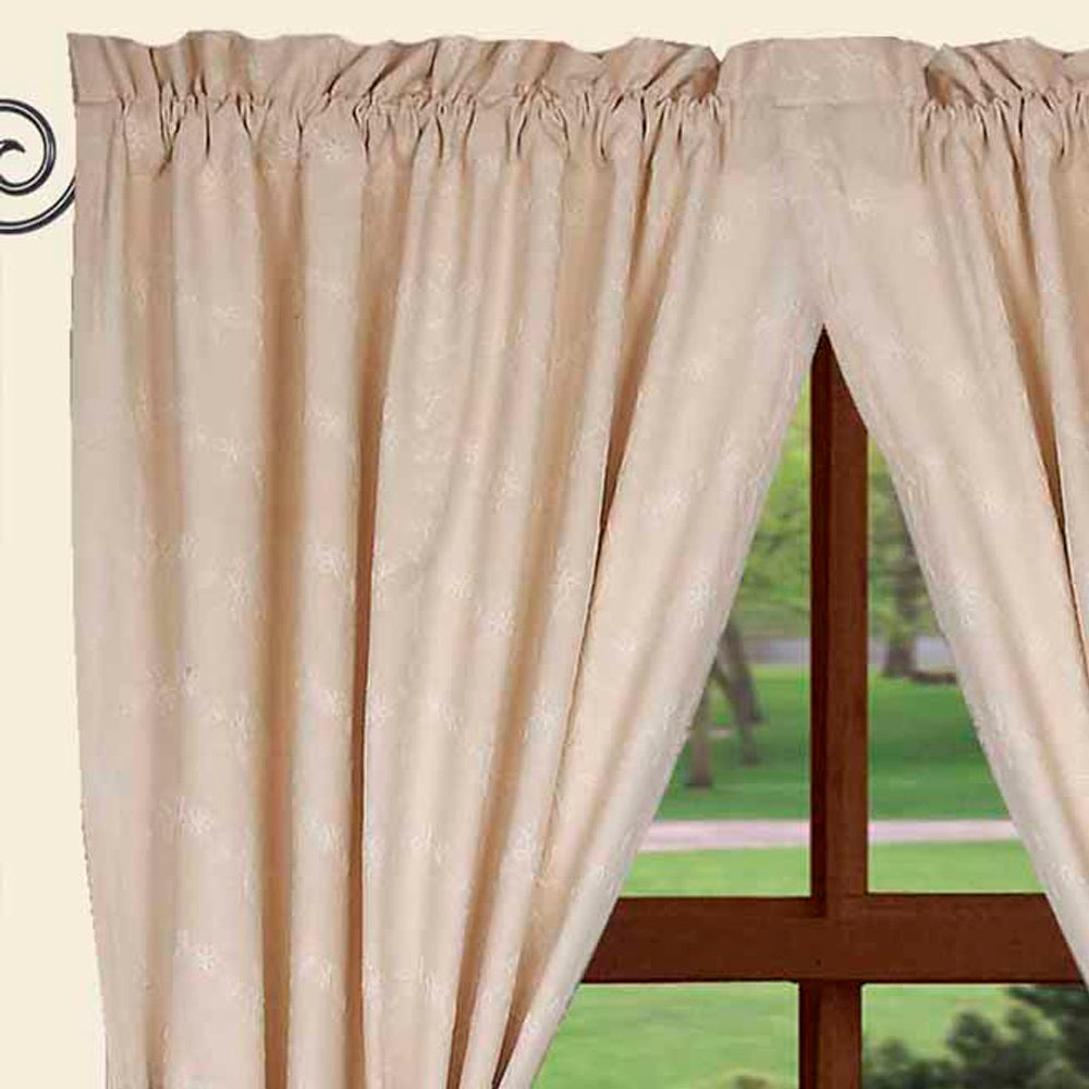 Cream Candlewicking Cream Drapery 86" Panels Lined P8430005 - The Fox Decor