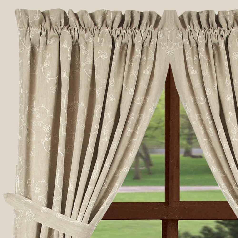 Taupe Candlewicking Taupe Drapery 86" Panels Lined P8440038 - The Fox Decor