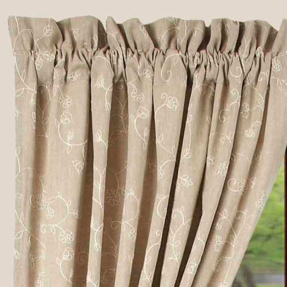 Taupe Candlewicking Taupe Drapery 86" Panels Lined P8440038 - The Fox Decor
