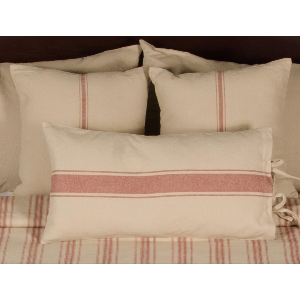 Oat Barn Red Grain Sack Stripe Pillow Cover PC164017 - The Fox Decor