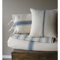 Thumbnail for Colonial Blue Cream Grain Sack Stripe Pillow Cover PC165014 - The Fox Decor