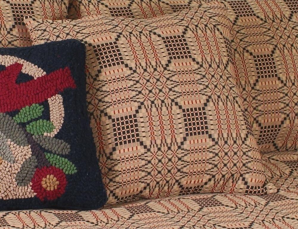 Trenton Jacquard Nutmeg Black Red Pillow Cover PC243025 - The Fox Decor