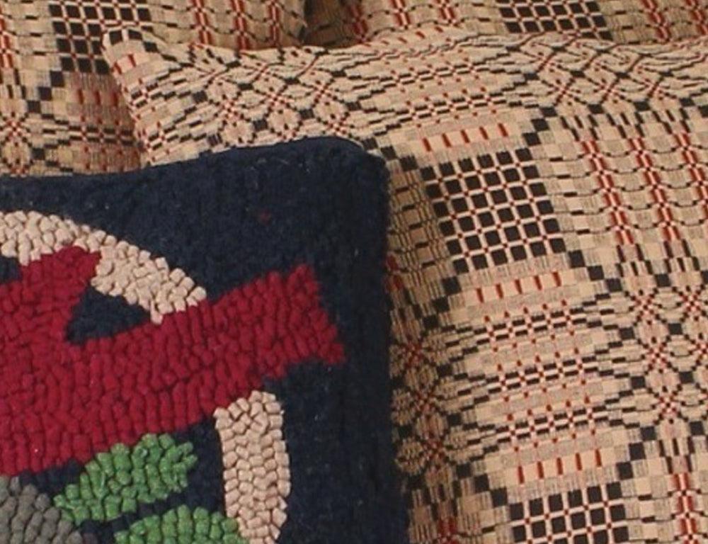 Trenton Jacquard Nutmeg Black Red Pillow Cover PC243025 - The Fox Decor