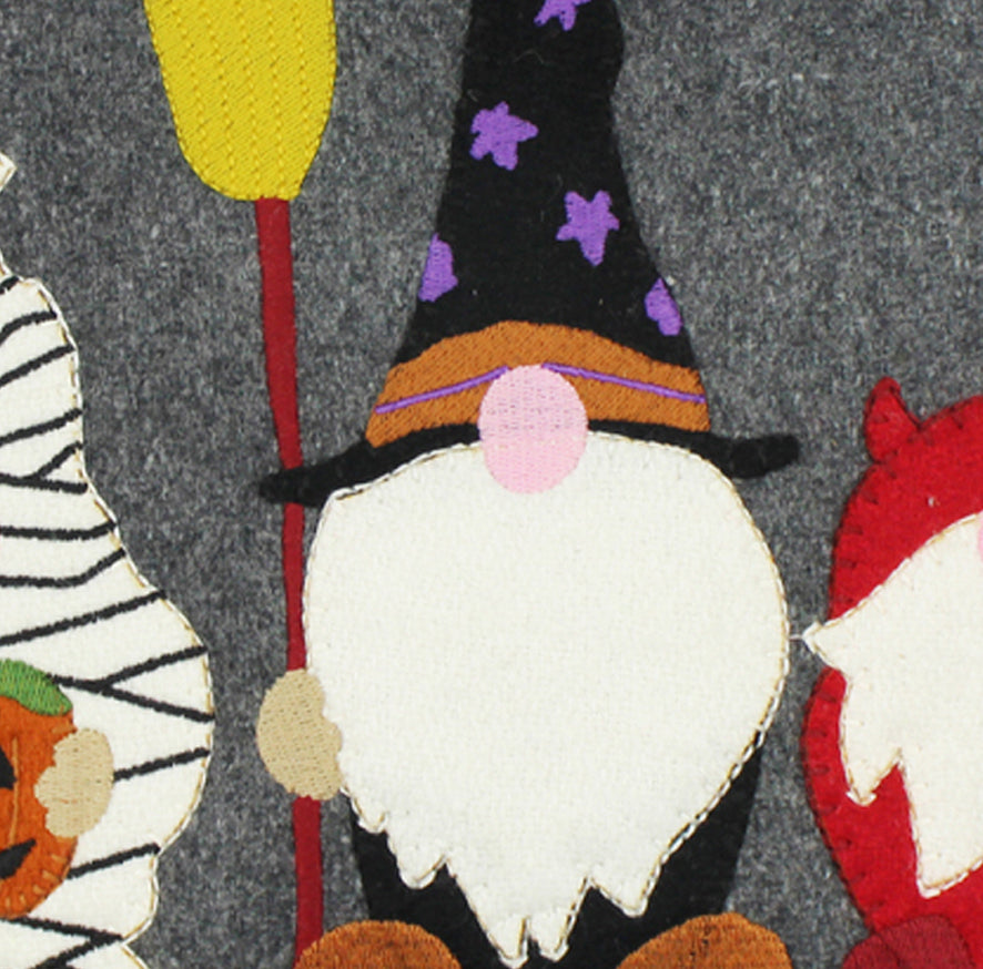 Halloween Gnomes Gray Pillow PL011122
