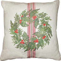 Thumbnail for Holiday Grain Sack Cream, Red, Grn Pillow PL064020 - The Fox Decor