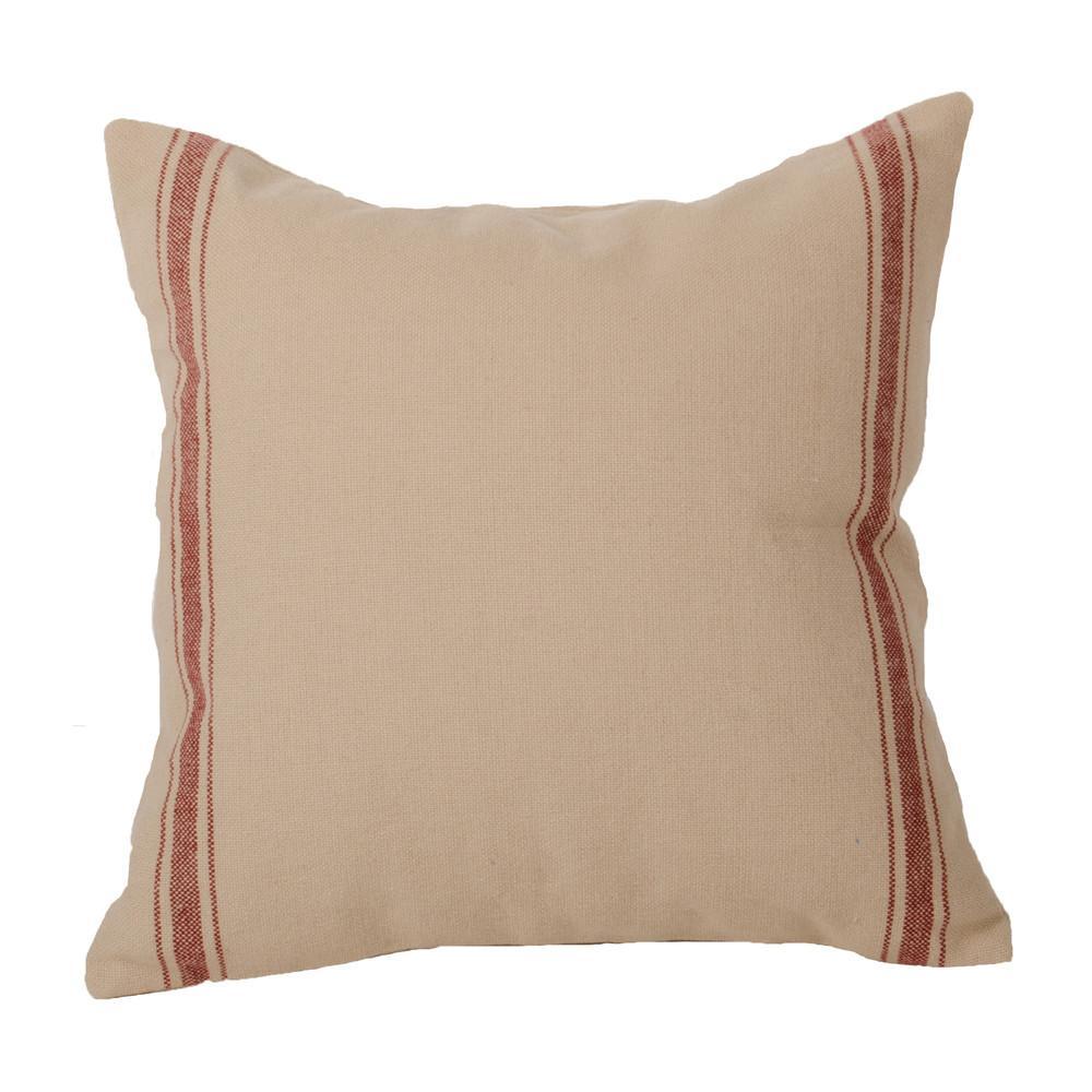Grain Sack Barn Red Grain Sack Stripe Barn Red Pillow PL164017 - The Fox Decor