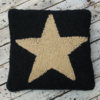 Thumbnail for Black & Tan Star Pillow - Interiors by Elizabeth