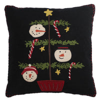 Thumbnail for C Snowmen Fun Tree Pillow 14 In - Interiors by Elizabeth