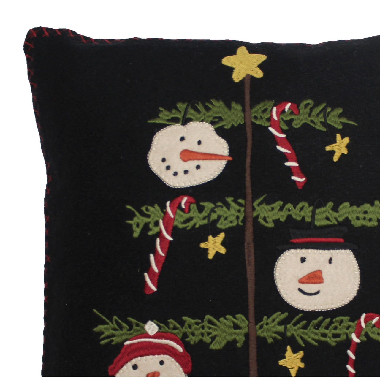 C Snowmen Fun Tree Pillow 14 In PL762401 - The Fox Decor