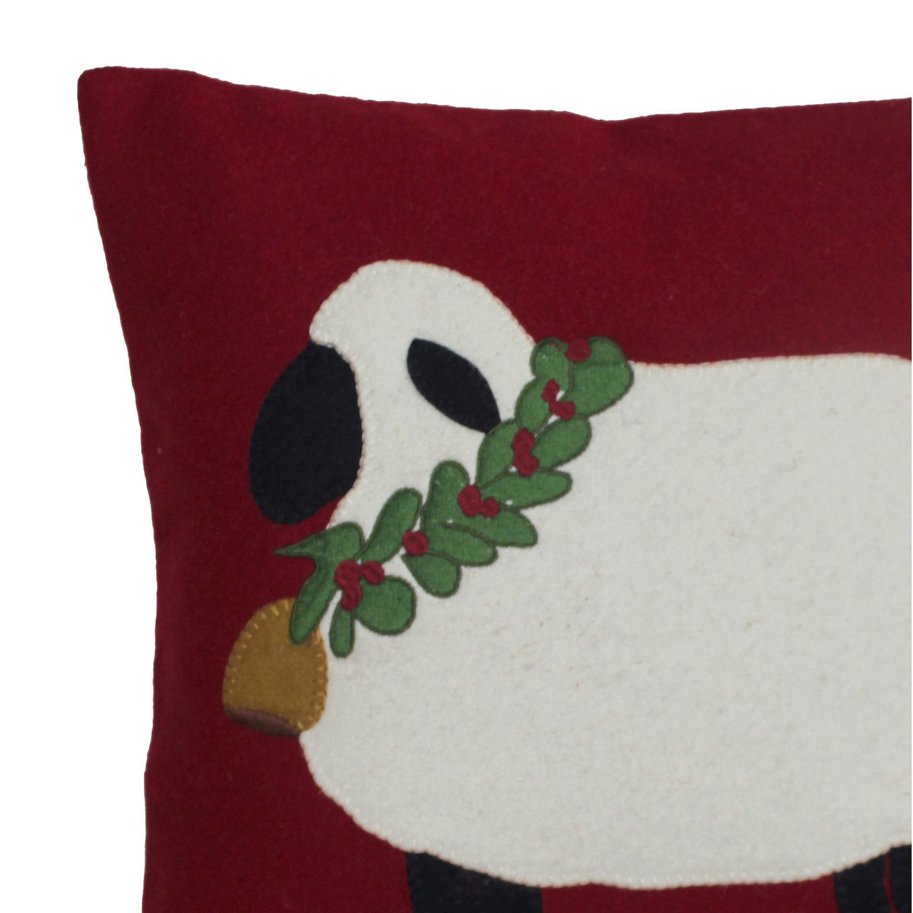 C Christmas Sheep Wool Felt Pillow 14 In PL784202 - The Fox Decor