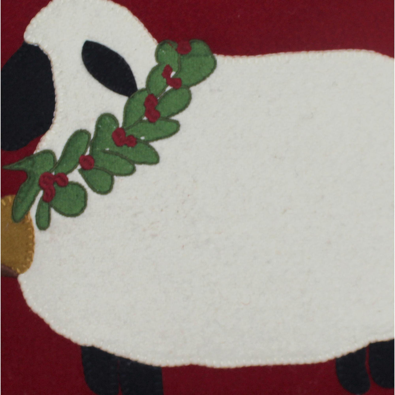 C Christmas Sheep Wool Felt Pillow 14 In PL784202 - The Fox Decor