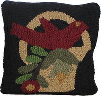 Thumbnail for Bird in Basket Black Pillow  - Interiors by Elizabeth