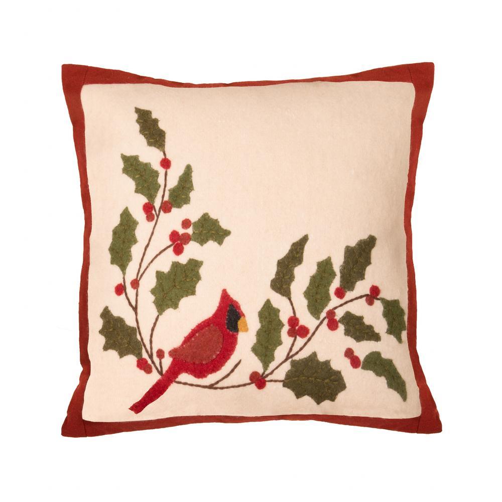 Cardinal Holly Pillow PLRE0333 - The Fox Decor