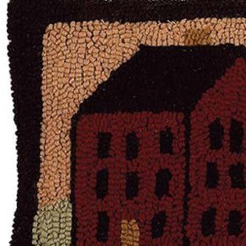 Nutmeg Multi Saltbox House Pillow PLWT0007 - The Fox Decor